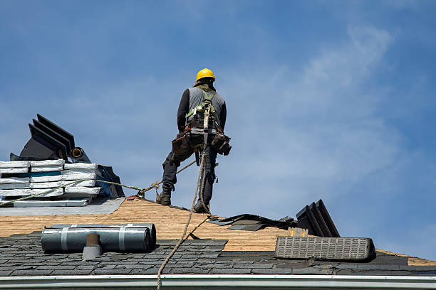 Professional Roof Replacement technician working in Hill, NH